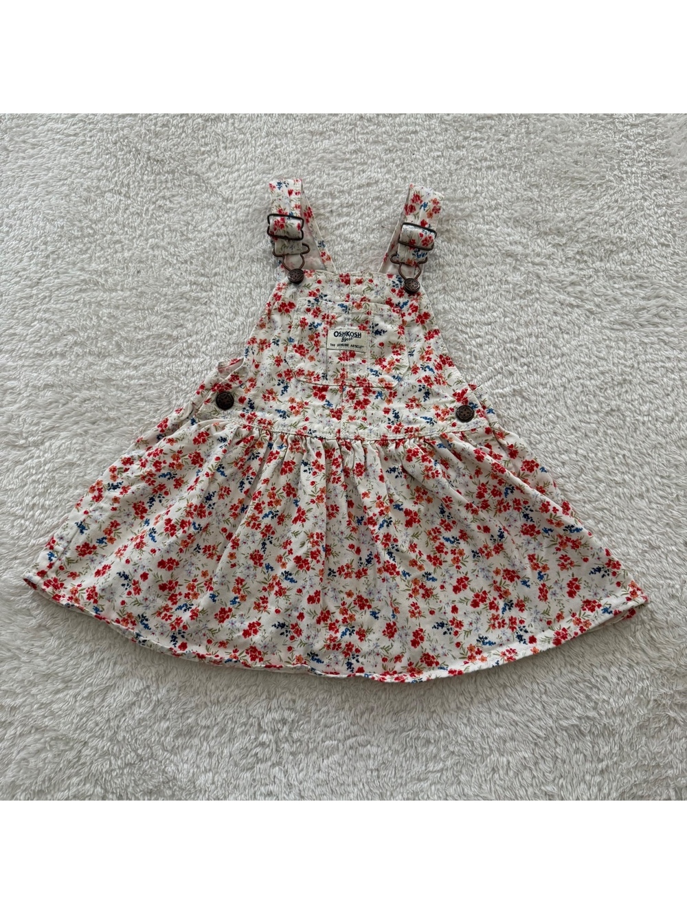 2t Oshkosh Floral Overall Dress